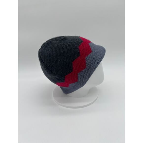 B Hat Beanie Gray Red and Black Cap Unisex - Picture 3 of 4